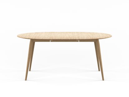 PLAYdinner Round, White oiled oak, L 120-170 cm, White oiled oak