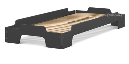 Rolf Heide Stacking Bed Comfort, 90 x 200, Anthracite lacquered, Rollable