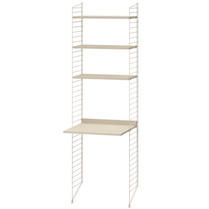 Floor Shelf with Desk, Beige lacquered