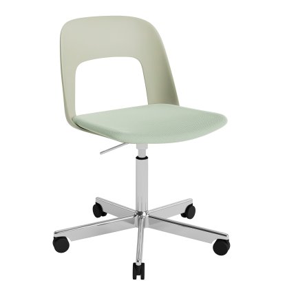 Layout 143 Swivel Chair With Padded Seat, Pastel green / Relate 921, Polished aluminium