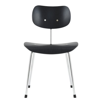 SE 68, Non-stackable, Without upholstery, Chrome-plated, Without armrests, Beech, black stained
