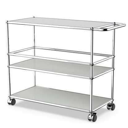 USM Haller Bar Trolley Type III, Light grey RAL 7035, Hard castors for carpets