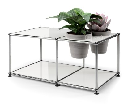 USM Haller Plant World Side Table, Pure white RAL 9010, Basalt