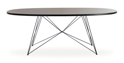 Tavolo XZ3 Oval, Black MDF, Black lacquered