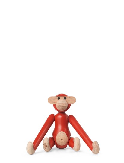 Monkey, Mini (H 9,5 cm), Beech/Red