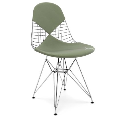 Seat Cushion for Wire Chair (DKR/DKW/DKX/DKL/LKR), Seat and backrest cushion (Bikini), Hopsak, Ivory / forest