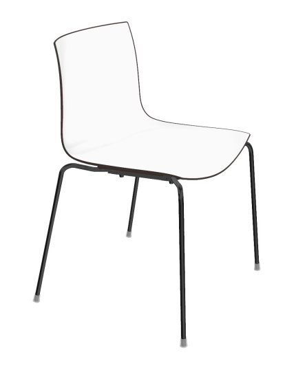 Catifa 46 Tube, Black, Bicoloured, Back anthracite, seat white, Without armrests