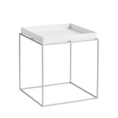 Tray Tables, H 40/44 x W 40 x D 40 cm, White / grey
