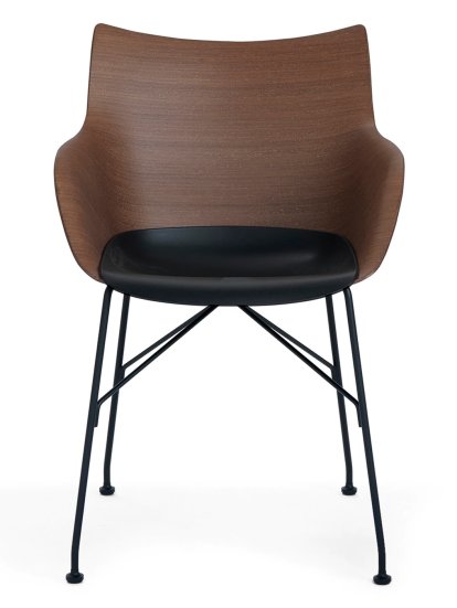 Q/Wood, Dark beech / dark seat, Lacquered black