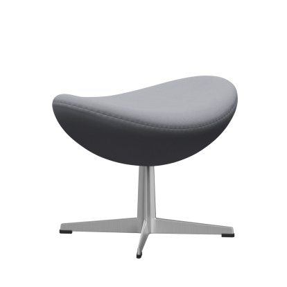 Egg Footstool, Christianshavn, Christianshavn 1170 - Light Grey Uni, Satin polished aluminium