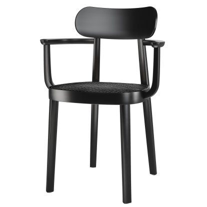 118 F Chair, Black steined beech / dark melange