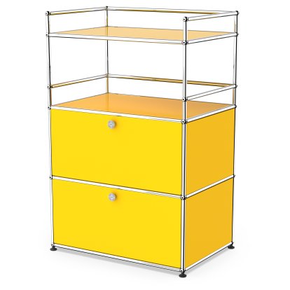 Details USM Haller USM Haller bar highboard USM Haller bar highboard, Golden yellow RAL 1004, With 2 drop-down doors