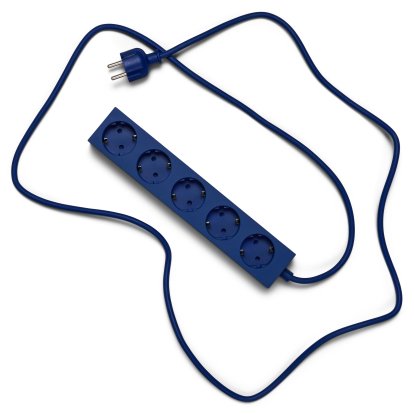 Power Bar / Beam socket strip, 5 sockets, Ultra marine, 5 m