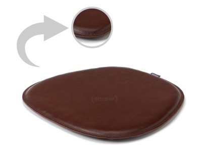 Leather Seat Pad for Eames Side Chairs , Front and back leather, Cognac