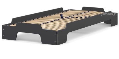 Rolf Heide Stacking Bed Comfort, 100 x 200, Anthracite lacquered, Solid wood frame