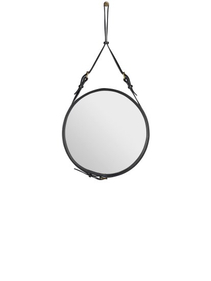 Adnet Circulaire Wall Mirror, Ø 45 cm, Black