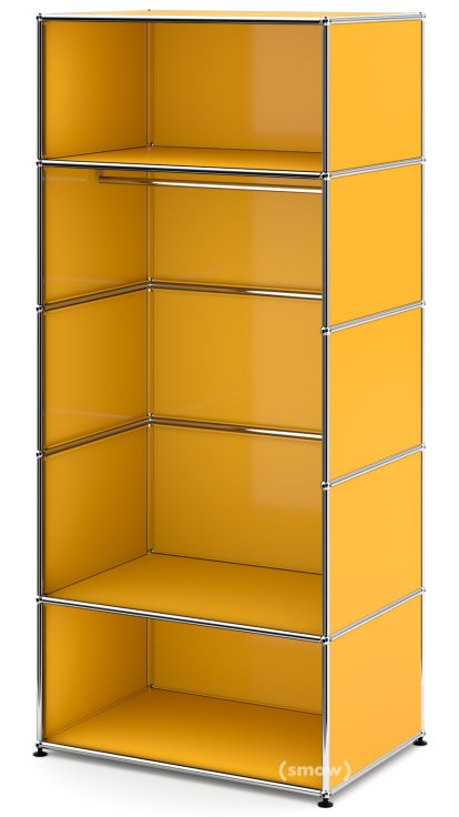 USM Haller Clothes Rack M with Rail, Model II, Golden yellow RAL 1004