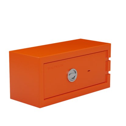 Balzsafe CONNECT Safe for USM Haller Shelves, 75 cm x 35 cm x 35 cm, Pure orange RAL 2004, Key lock