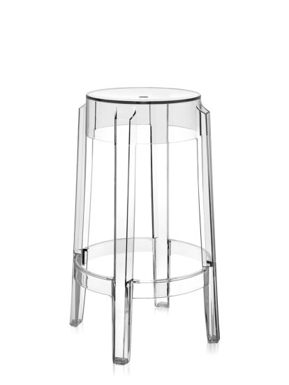 Charles Ghost, Base 46 x Seat 29 x Height 65, Transparent, Clear glass