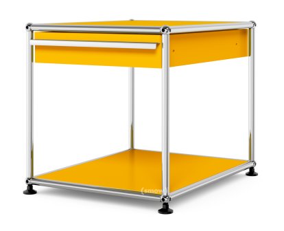 USM Haller Side Table with Drawer, Golden yellow RAL 1004