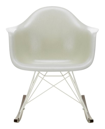 Eames Fiberglass Armchair RAR, Eames parchment, White, Dark maple
