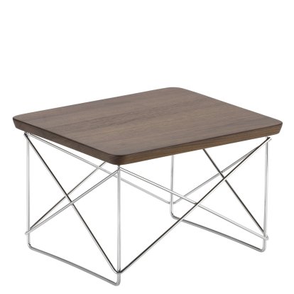 LTR Occasional Table, American walnut solid, oiled, Polished chrome