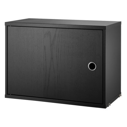 String System Cabinet with swing door, Black ash veneer