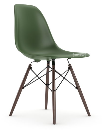 Eames Plastic Side Chair RE DSW, Forest, Without upholstery, Without upholstery, Standard version - 43 cm, Dark maple
