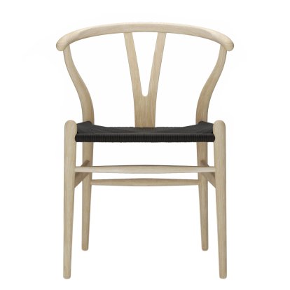 CH24 Wishbone Chair, Soaped ash, Black mesh