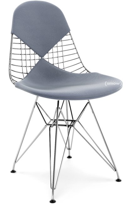 Seat Cushion for Wire Chair (DKR/DKW/DKX/LKR), Seat and backrest cushion (Bikini), Hopsak, Dark blue / ivory