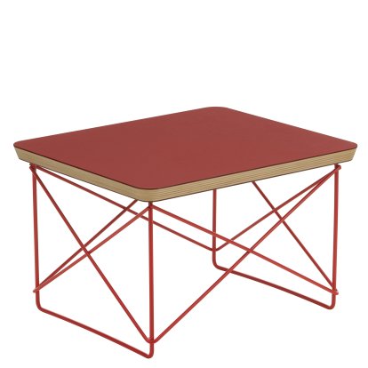 LTR Occasional Table, Linoleum dark brick, Powder-coated eames classic red