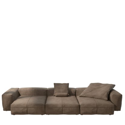 Vetsak Sofa Set 5, Leather - Cacao, With cushions