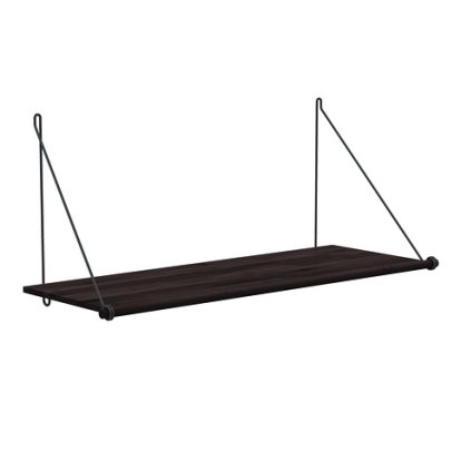 Loop Shelf, Black, Dark bamboo