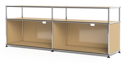 USM Haller Lowboard L with Extension, Customisable, USM beige, Open, With cable entry hole top centre