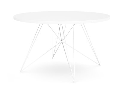 Tavolo XZ3 Round, White MDF, White lacquered