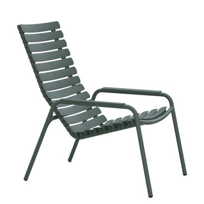 ReCLIPS Lounge Chair, Olive Green, Alu armrests