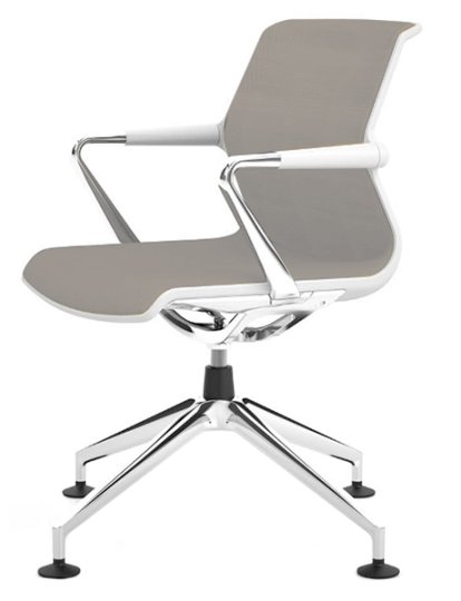Unix Chair with Four Star Base, Silk Mesh soft grey, Soft grey