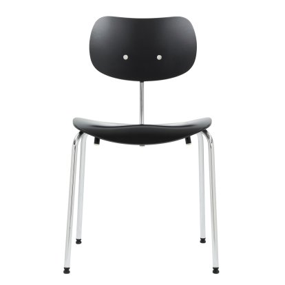 SE 68, Stackable, Without upholstery, Chrome-plated, Without armrests, Black stained
