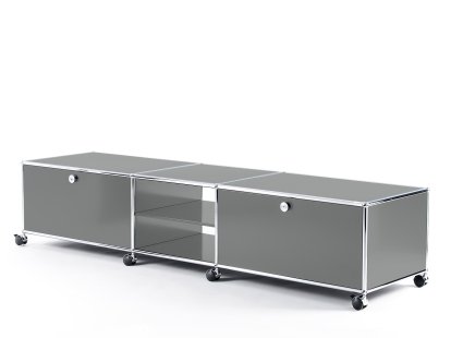 USM Haller TV-Lowboard XL on Castors, Mid grey RAL 7005