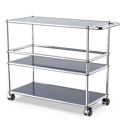 Details USM Haller USM Haller Bar Trolley Type 3 USM Haller Bar Trolley Type 3, Steel blue RAL 5011, Soft castors for hard floor surfaces
