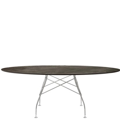 Glossy, Oval 192 x 118 cm, chrome, Aged Bronze