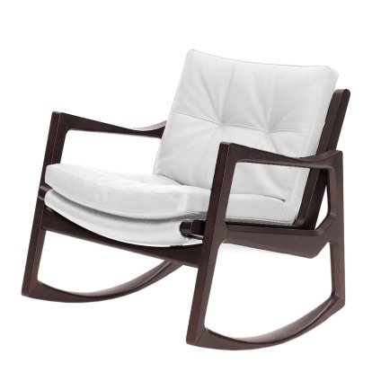 Euvira Rocking Chair Soft, Brown stained oak, Classic leather white