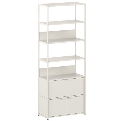 Unit Shelf Steel, 215 m , 2 x double doors, Cream white