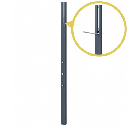 Line Wardrobe, Accent paint steel blue, Chrome polished