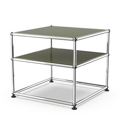 USM Haller side table Type II, Metal, Olive green RAL 6003
