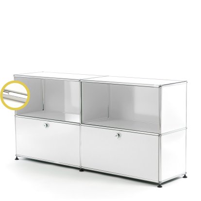 USM Haller E Sideboard L with Compartment Lighting, Pure white RAL 9010, Cool white