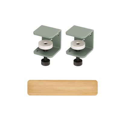 Tiptoe Wall Shelf, Solid Oak, Wall shelf 90 cm, Eucalyptus grey