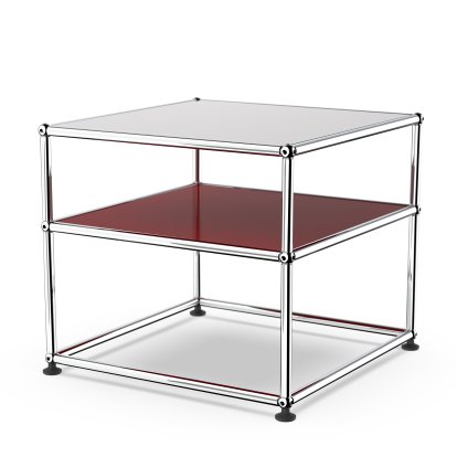 USM Haller side table Type II, Lacquered glass, USM ruby red