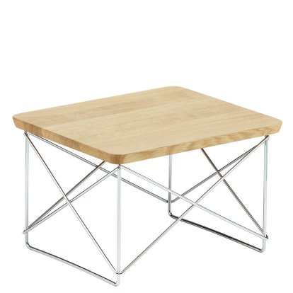 LTR Occasional Table, Natural oak solid, oiled, Polished chrome