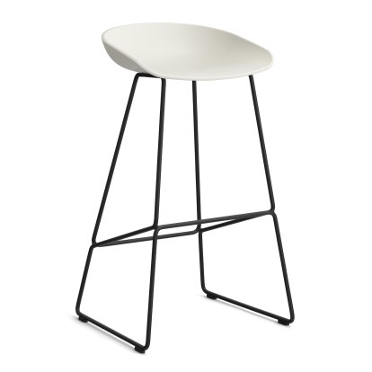 About A Stool AAS 38, Bar version: seat height 74 cm, Steel black powder-coated, Melange cream 2.0